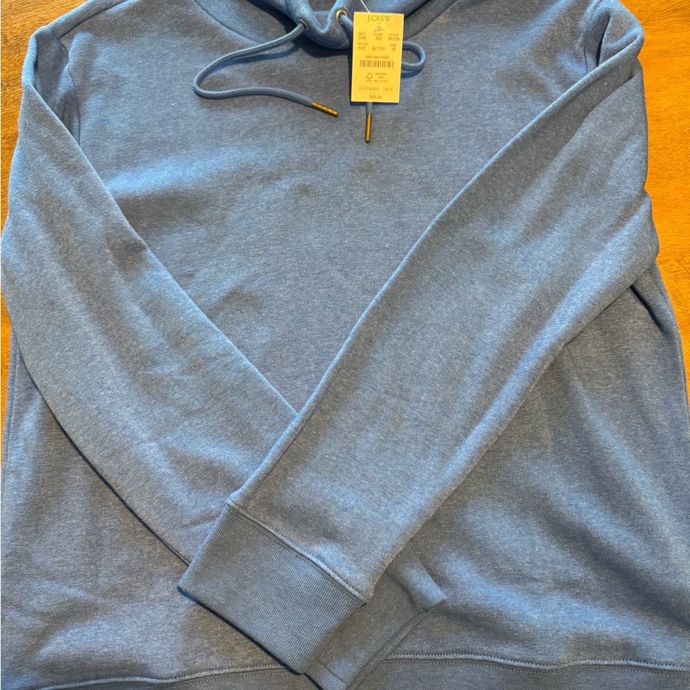 NWT J Crew Cozy Blue Hoodie - Picture 2 of 9